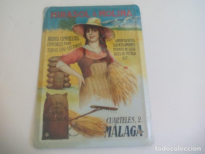 Posters: MIRASOL Y MOLINA, ABONOS . MALAGA. CARTEL DE CHAPA PUBLICITARIA, COLECCI&Oacute;N LOS ANUNCIOS DE TU VIDA