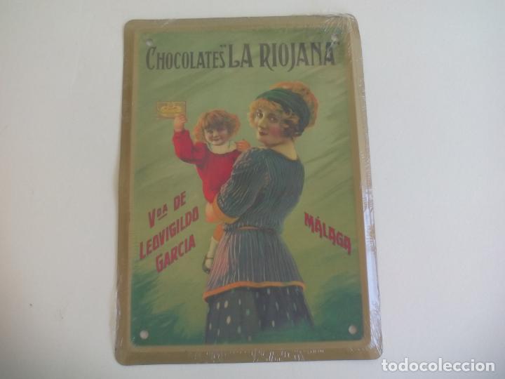 Posters: CHOCOLATES LA RIOJANA. MALAGA. CARTEL DE CHAPA PUBLICITARIA, COLECCI&Oacute;N LOS ANUNCIOS DE TU VIDA