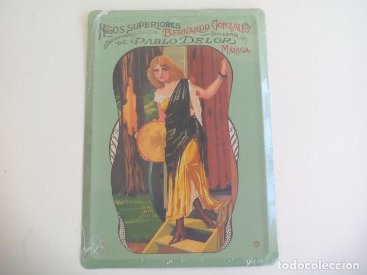 Posters: BERNARDO GONZALEZ, PABLO DELOR, HIGOS SUPERIORES. MALAGA. CARTEL DE CHAPA PUBLICITARIA, COLECCI&Oacute;N
