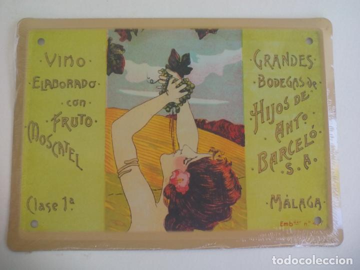 Posters: VINO MOSCATEL HIJOS BARCELO. MALAGA. CARTEL DE CHAPA PUBLICITARIA, COLECCI&Oacute;N LOS ANUNCIOS DE TU VIDA