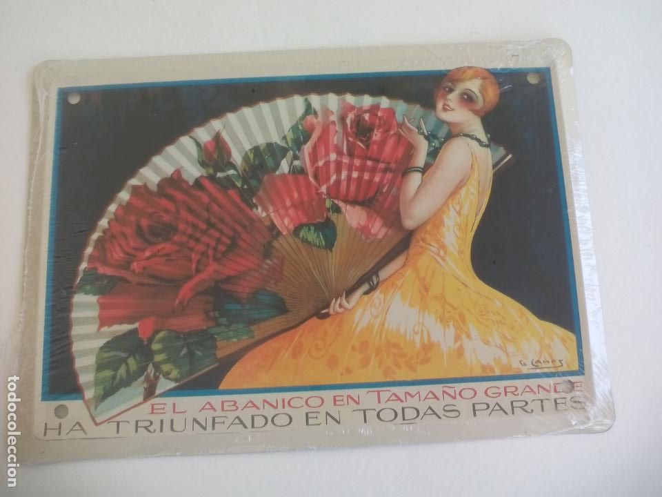 Posters: ABANICO EN TAMA&Ntilde;O GRANDE. MALAGA. CARTEL DE CHAPA PUBLICITARIA, COLECCI&Oacute;N LOS ANUNCIOS DE TU VIDA