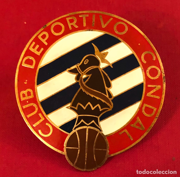 Affiches: Publicidad; magn&iacute;fica placa esmaltada del Club Deportivo Condal. Perfecto estado.