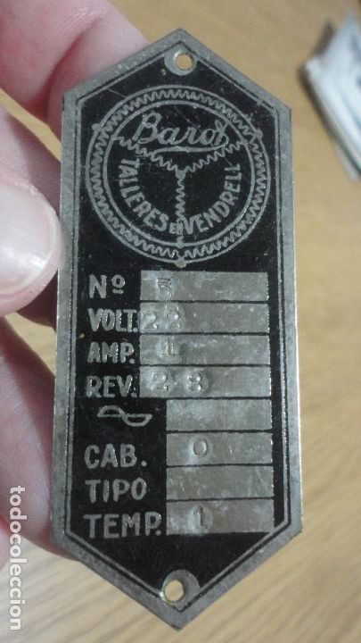 Affiches: ANTIGUA CHAPA.MOTORES.BAROT.TALLERES VENDRELL.TARRAGONA.