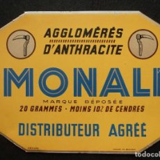 Affissi: CARTEL DE CHAPA-AGGLOMÉRÉS D,ANTHRACITE=MONALI=DISTRIBUTEUR AGRÉÉ
