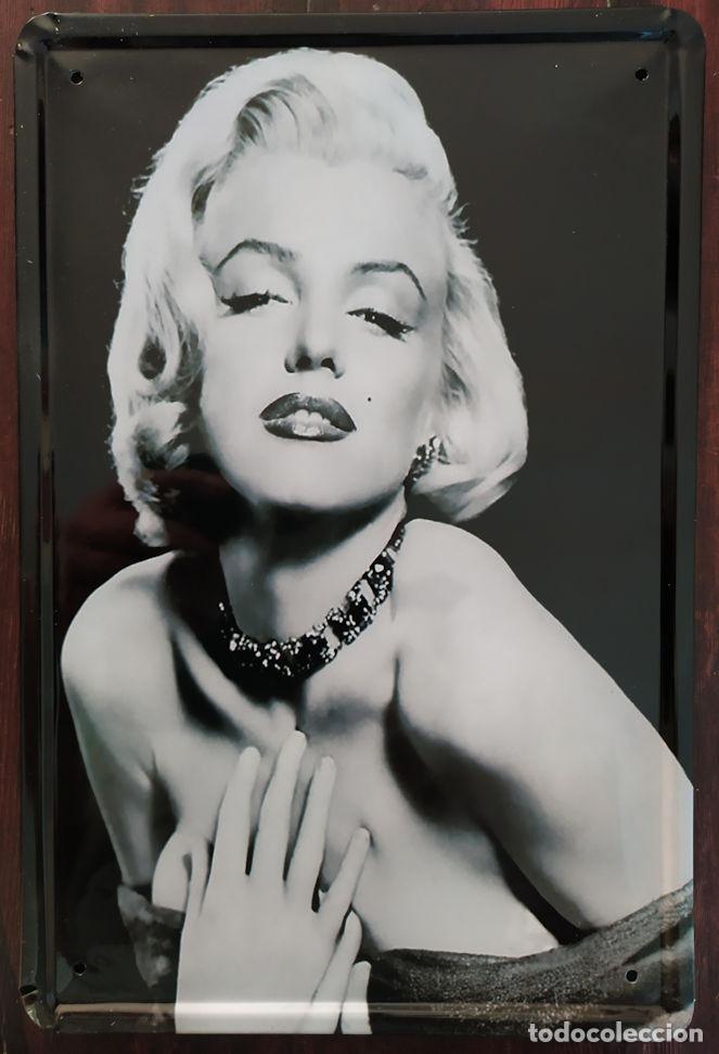 Carteles: Placa-Chapa-Cartel de metal de Marilyn Monroe. 30 x 20 cm.