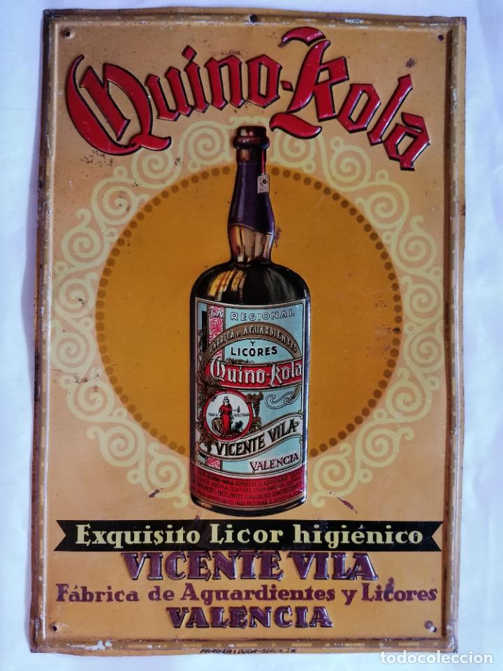 Affiches: CARTEL CHAPA PUBLICIDAD, QUINO KOLA, EXQUISITO LICOR HIGIENICO, VICENTE VILA - VALENCIA