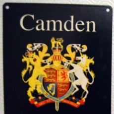 Carteles: CAMDEN - LONDRES - CARTEL PLACA DE CHAPA - 20 X 15 CMS - CAMDEN TOWN - ÚNICA EN TC - 1994. Lote 210611681