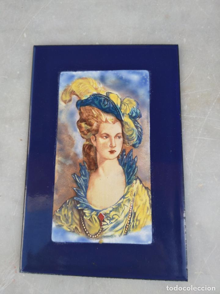 Carteles: Placa esmaltada elegante se&ntilde;ora con sombrero - Foto 1