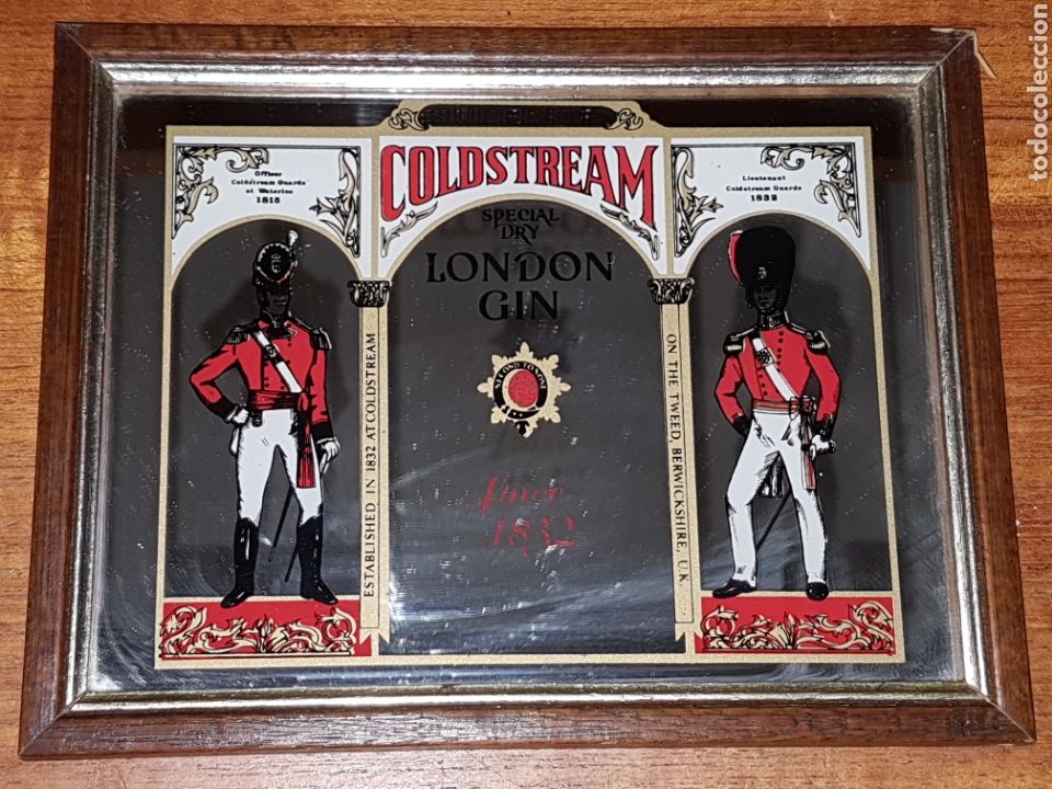 Affiches: Antiguo Cuadro espejo publicitario ginebra London gin Coldstream