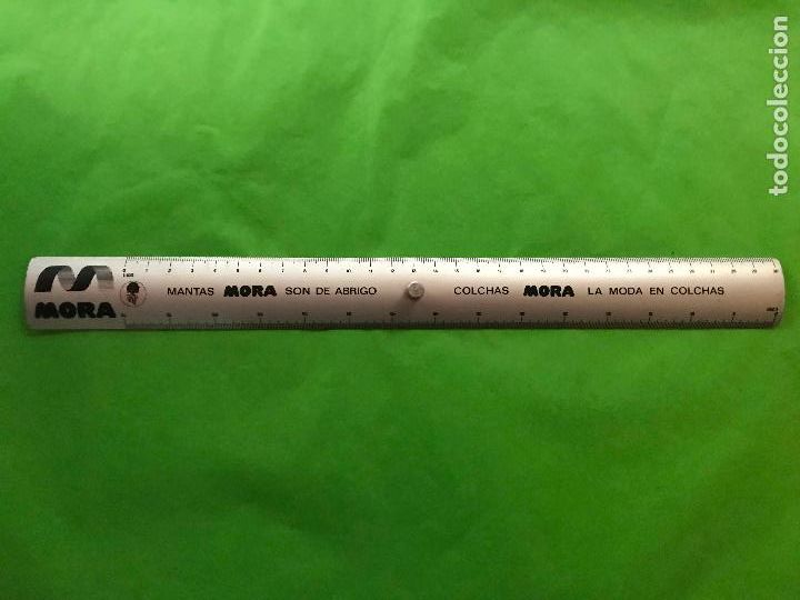 Affiches: ANTIGUA REGLA DE ALUMINIO DE 30 cm PUBLICIDAD MANTAS Y COLCHAS MORA