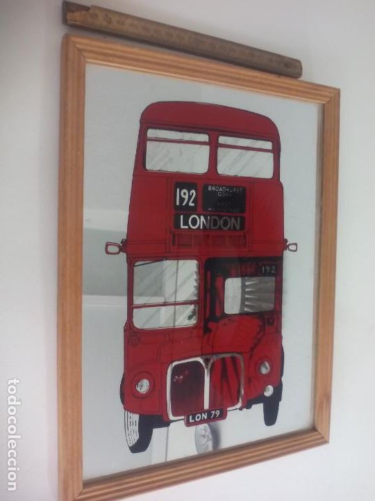 Posters: Cartel espejo o cuadro. AUTOBUS DE DOS PLANTAS DE LONDRES. LONDON. . Mide 32 x 25 cm.