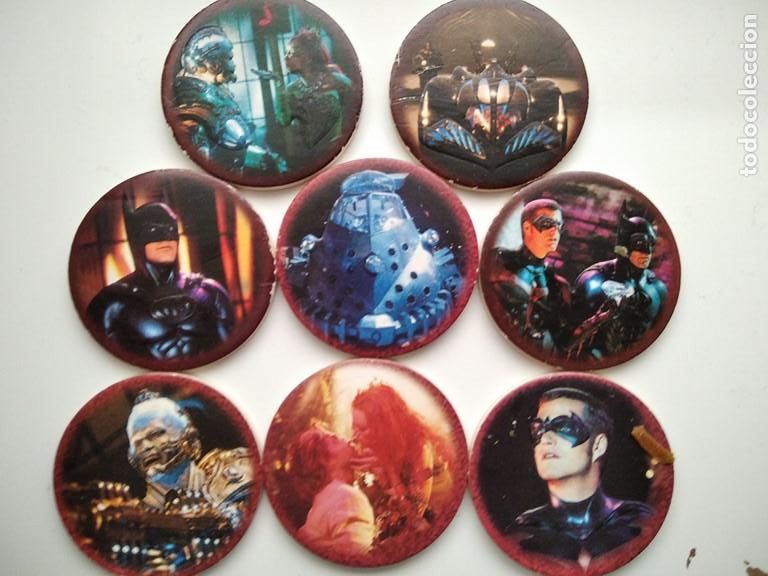 Posters: 8 TAZOS CON RELIEVE DE LA PELICULA BATMAN Y ROBIN