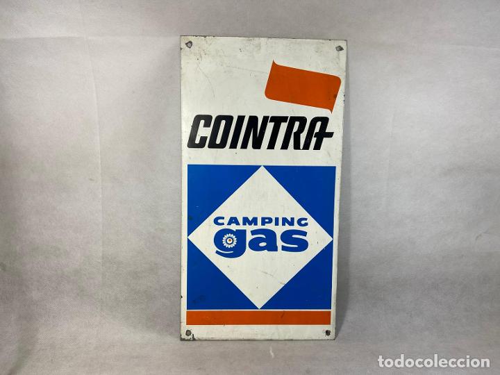 Posters: Antiguo cartel met&aacute;lico Cointra Camping gas 1960`s 28x50 cm - LA OPALINA