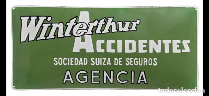 Carteles: Chapa esmaltada &ldquo;Winterthur&rdquo; accidentes, pl&uacute;rima - Foto 1