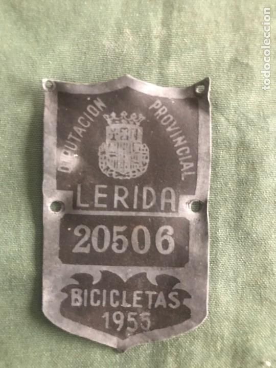 Carteles: MATR&Iacute;CULA DE BICICLETA - LERIDA 1955 - Foto 1