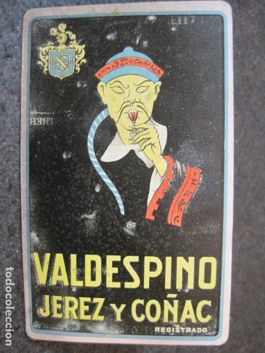 Affiches: VALDESPINO JEREZ Y CO&Ntilde;AC-MINI CARTEL METALICO-PUBLICIDAD ANTIGUA-VER FOTOS-(84.068)