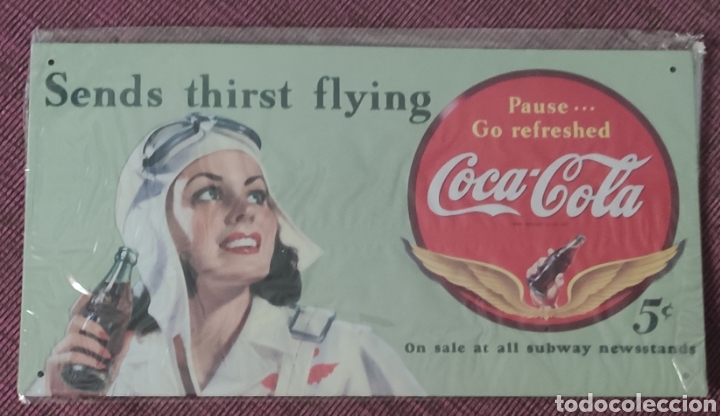 Carteles: Chapa r&eacute;plica anuncio Cocacola - Foto 1