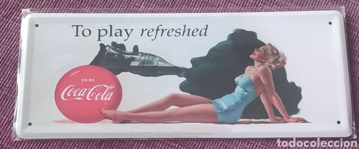 Carteles: Chapa r&eacute;plica anuncio de Coca-Cola - Foto 1
