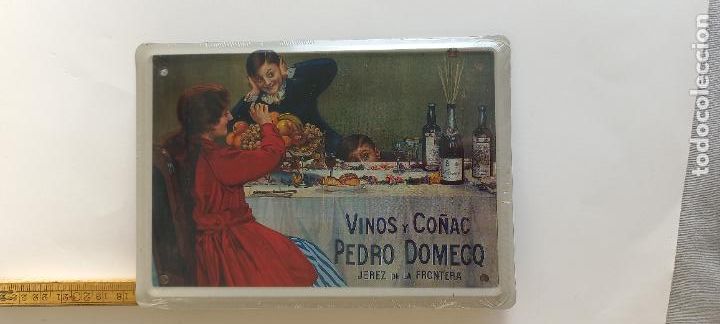 Affiches: VINOS Y CO&Ntilde;AC PEDRO DOMECQ JEREZ. CARTEL DE CHAPA PUBLICITARIA 17,5 x12,5 CM LOS ANUNCIOS DE TU VIDA