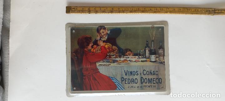 Affiches: VINOS Y CO&Ntilde;AC PEDRO DOMECQ JEREZ. CARTEL DE CHAPA PUBLICITARIA 17,5 x12,5 CM LOS ANUNCIOS DE TU VIDA