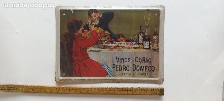 Affiches: VINOS Y CO&Ntilde;AC PEDRO DOMECQ JEREZ. CARTEL DE CHAPA PUBLICITARIA 17,5 x12,5 CM LOS ANUNCIOS DE TU VIDA