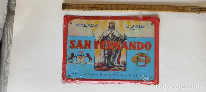 Affiches: SAN FERNANDO MALAGA QUINA BARCELO CARTEL DE CHAPA PUBLICITARIA 17,5 x12,5 CM LOS ANUNCIOS DE TU VIDA