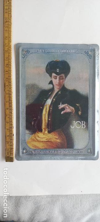 Affiches: JOB. PAPIER CIGARETTES. PAPEL DE FUMAR. CARTEL DE CHAPA PUBLICITARIA. LOS ANUNCIOS DE TU VIDA