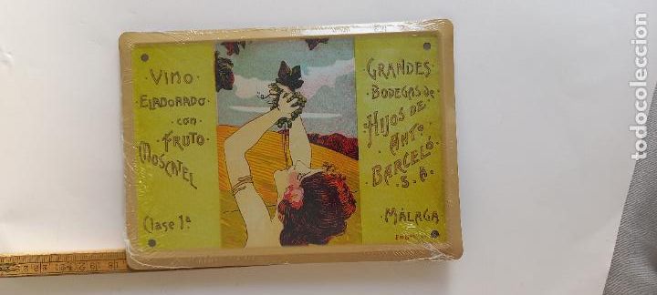 Affiches: VINO MOSCATEL. MALAGA, HIJOS ANTONIO BARCELO. CARTEL DE CHAPA PUBLICITARIA. LOS ANUNCIOS DE TU VIDA