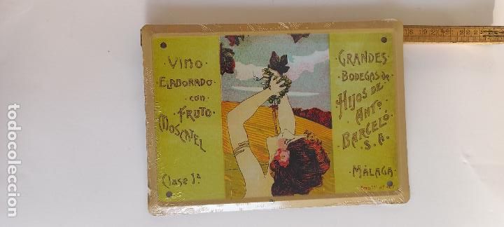 Affiches: VINO MOSCATEL. MALAGA, HIJOS ANTONIO BARCELO. CARTEL DE CHAPA PUBLICITARIA. LOS ANUNCIOS DE TU VIDA