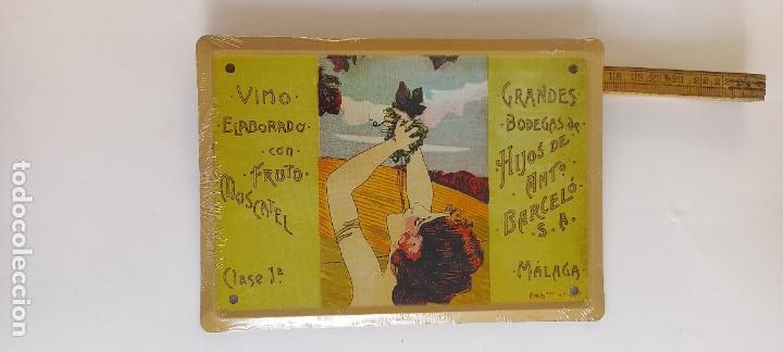 Posters: VINO MOSCATEL. MALAGA, HIJOS ANTONIO BARCELO. CARTEL DE CHAPA PUBLICITARIA. LOS ANUNCIOS DE TU VIDA