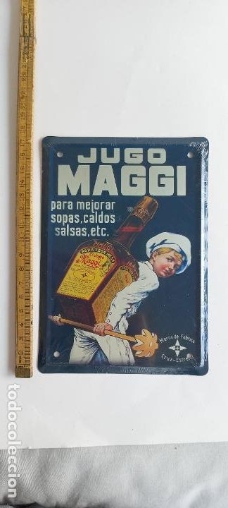 Affiches: JUGO MAGGI, SOPAS, CALDOS, CRUZ ESTRELLA. CARTEL CHAPA PUBLICITARIA LOS ANUNCIOS DE TU VIDA