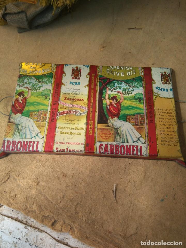 Carteles: ANTIGUA CHAPA LLANDA ACEITE CARBONELL - Foto 1