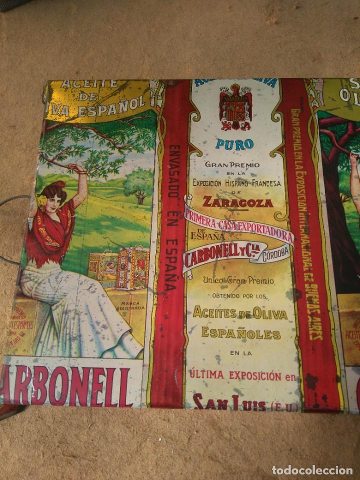 Carteles: ANTIGUA CHAPA LLANDA ACEITE CARBONELL - Foto 4