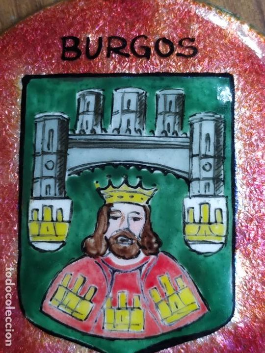 Posters: Chapa esmaltada con el escudo de Burgos ( Castilla y Le&oacute;n)