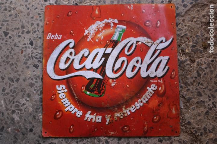 Affiches: Cartel de chapa publicitario de cocacola