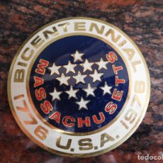 Carteles: PLACA DE METAL BICENTENARIO USA 1776 1976 MASSACHUSETTS