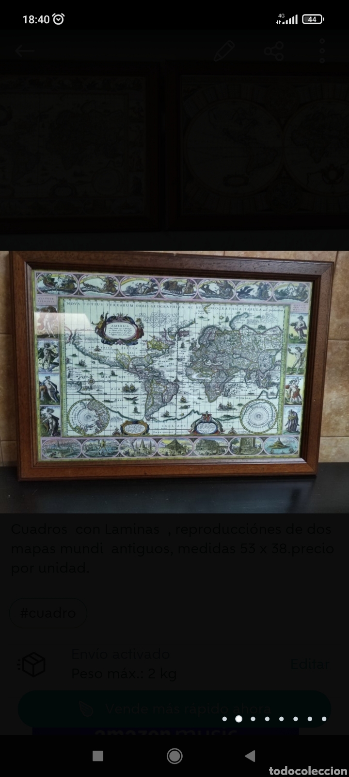 Carteles: Mapas Mundi enmarcados - Foto 2