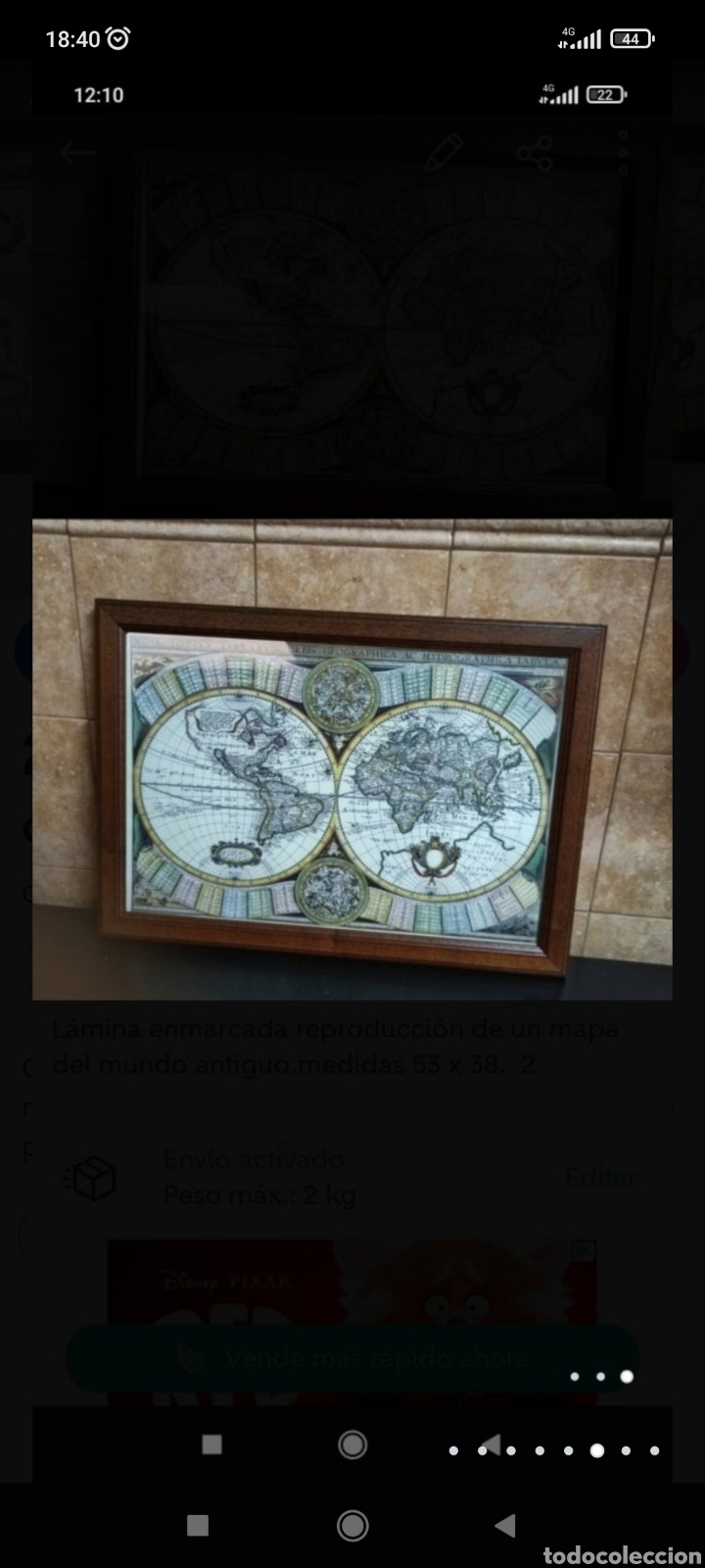 Carteles: Mapas Mundi enmarcados - Foto 3