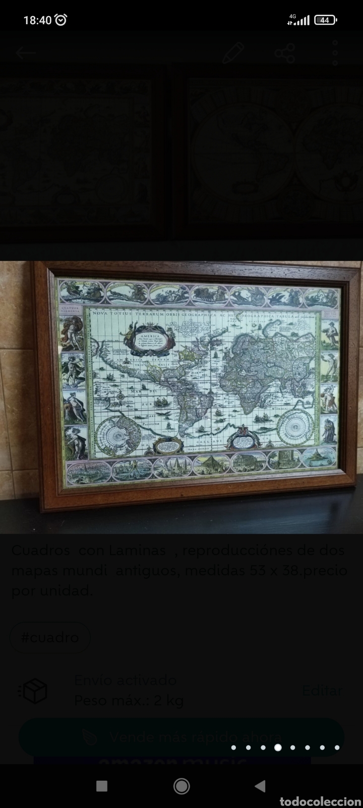 Carteles: Mapas Mundi enmarcados - Foto 6