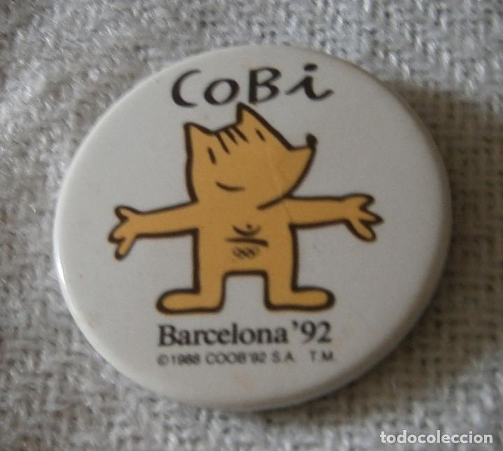 Carteles: chapa mu&ntilde;eco cobi olimpiadas barcelona 92