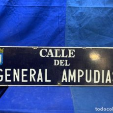 Carteles: CARTEL CALLE DEL GENERAL AMPUDIAS MADRID 25X90X2CMS. Lote 350600014