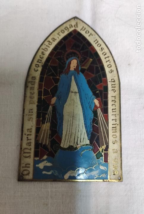 Carteles: BONITO ESCUDO ESMALTADO DE LA VIRGEN - Foto 1