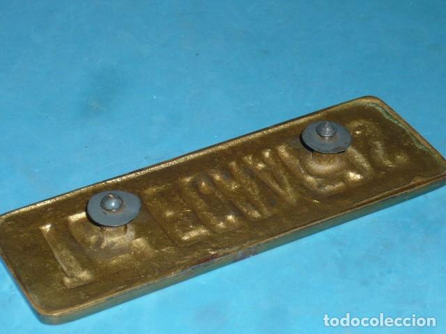 Carteles: Antigua Chapa Telegrafos en bronce - Foto 4