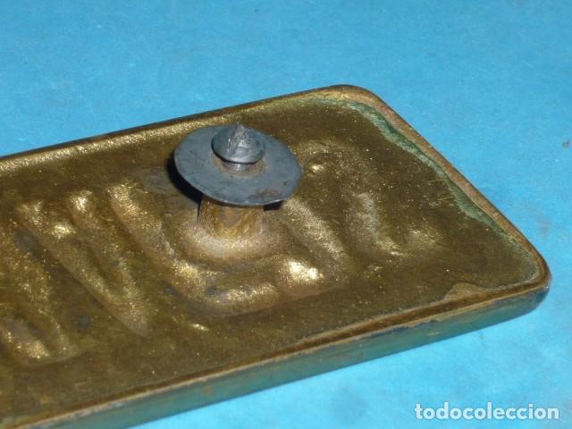 Carteles: Antigua Chapa Telegrafos en bronce - Foto 6
