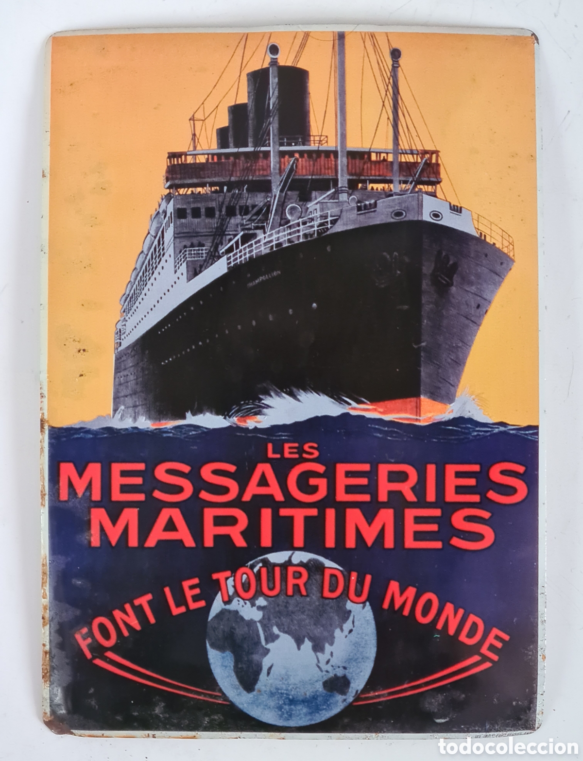 Posters: Placa Les Messageries Maritimes Font le Tour du Monde - A&ntilde;o 2004 - Decoraci&oacute;n Marinera Correo France