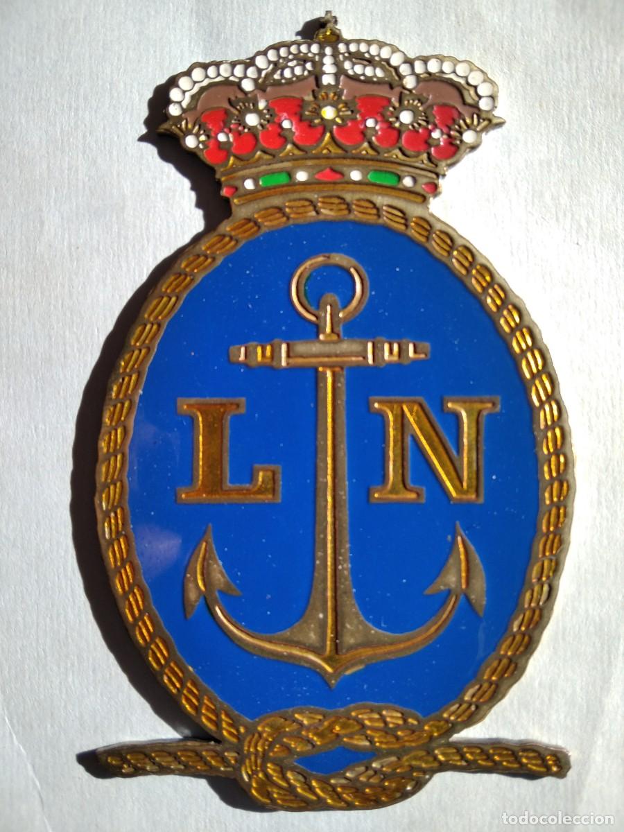 Plakate: PLACA MET&Aacute;LICA ESMALTADA,L.N. (iu-ul) DE COMPA&Ntilde;IA NAVIERA.