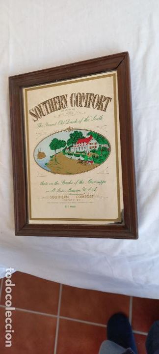 Posters: SOUTHERN COMFORT. WHISKEY O SIMILAR. CUADRO ESPEJO CARTEL PUBLICITARIO PARA PUB, BAR. 31 x23 cm