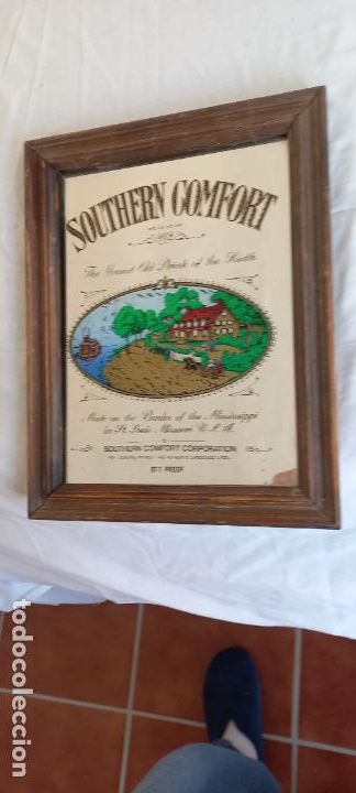 Posters: SOUTHERN COMFORT. WHISKEY O SIMILAR. CUADRO ESPEJO CARTEL PUBLICITARIO PARA PUB, BAR. 35 x27 cm