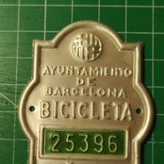Carteles: MATRÍCULA BICICLETA BARCELONA 1954. TASA DE RODAJE. Lote 401385349
