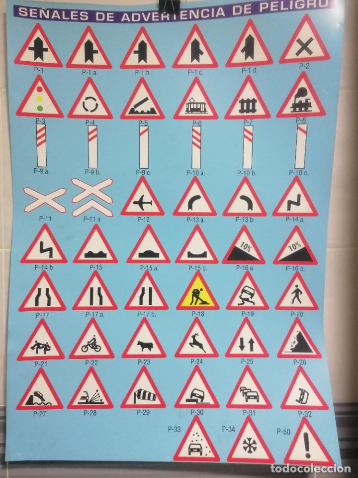 Posters: CARTEL AUTOESCUELA, SE&Ntilde;ALES DE ADVERTENCIA DE PELIGRO, MEDIDAS 50 X 70 CM, PLASTICO